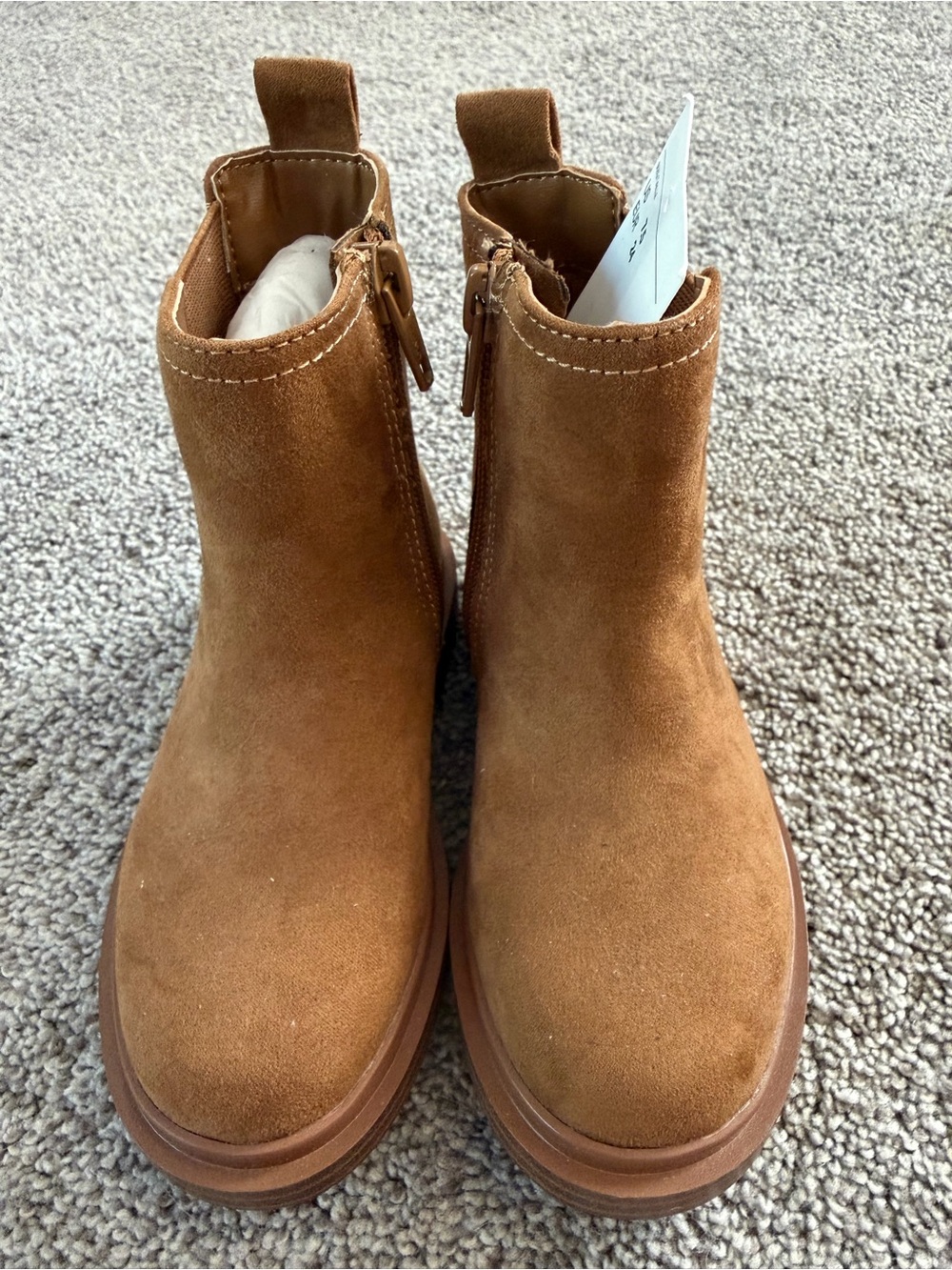 H&M Kids Suede Ankle Boots in Cognac